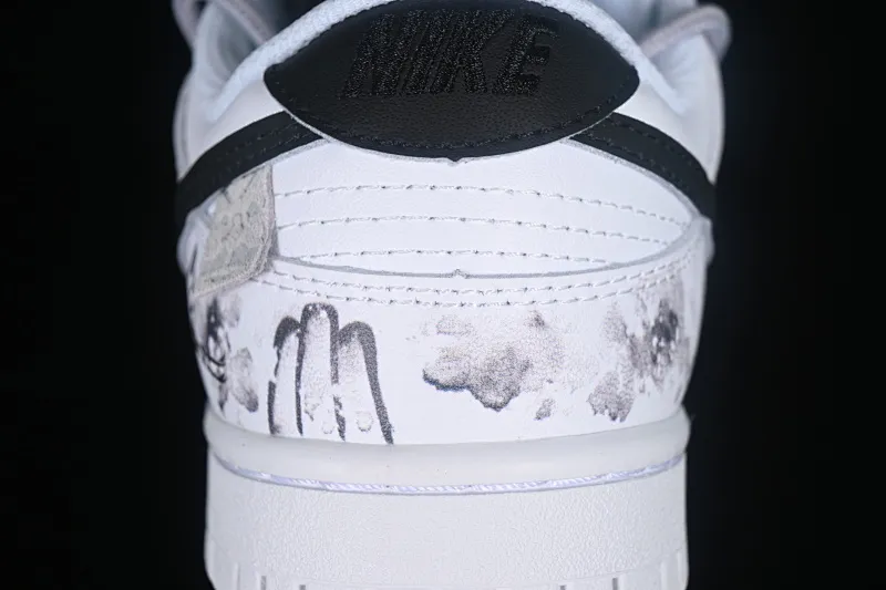 All categories Nk SB Dunk series Nk SB Dunk Low low-top sneakers Nk Dunk Low Chinese style ink painting black and white gray Da Vinci custom SB strap low-top casual sneakers DD1503-109